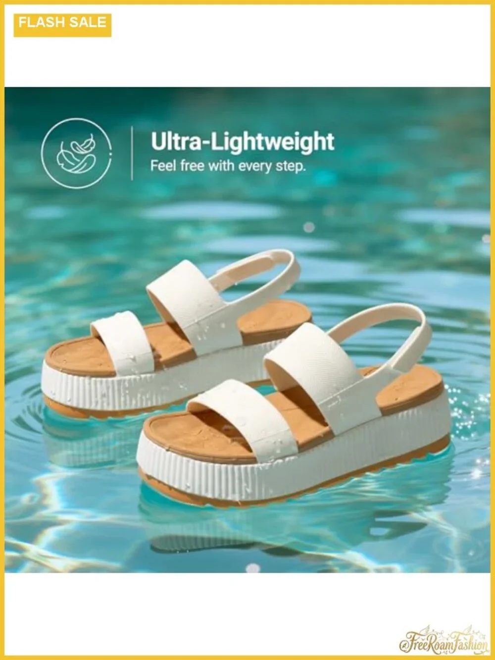 Waterproof Lightweight Platform Sandals Travel Beach Pool